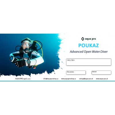 Dárkový certifikát Advanced Open Water Diver
