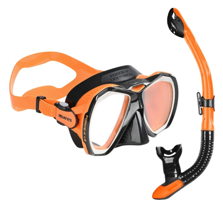 Potápěčský a šnorchlovací set FORCE-X LIQUIDSKIN + ERGO DRY