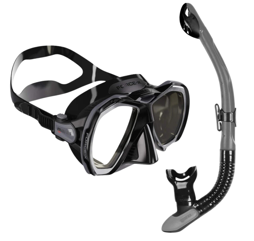 Šnorchlovací a potápěčský set FORCE-X + ERGO DRY čirý