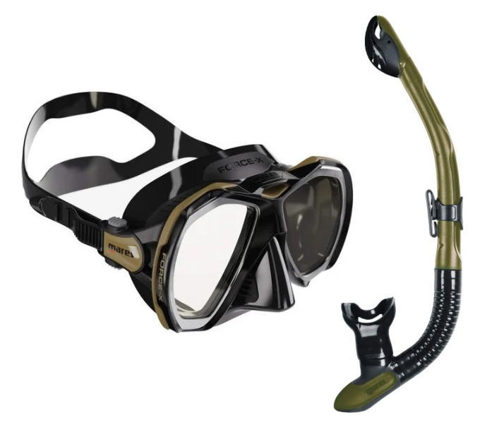 Šnorchlovací a potápěčský set FORCE-X + ERGO DRY čirý